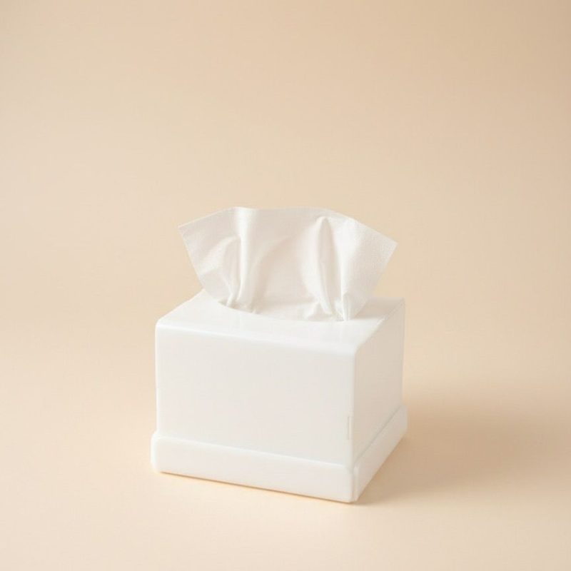 BOITE A MOUCHOIR PLEXIGLASS BLANC CARRE