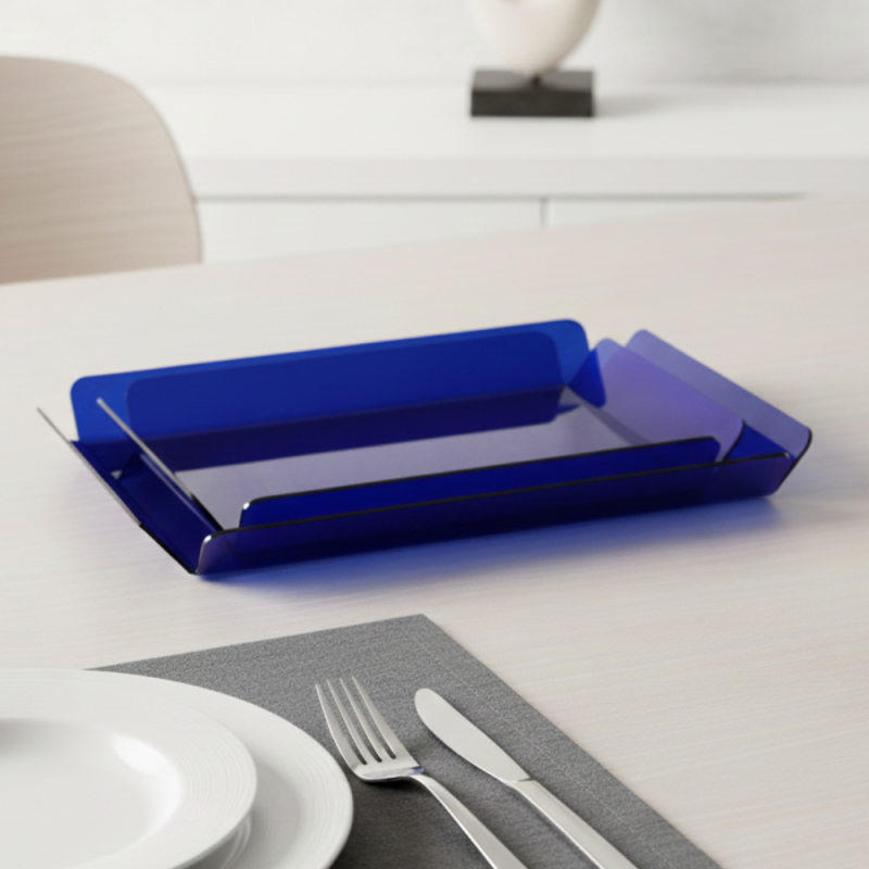 PLATEAUX SUMMER DUO BLUE EN PLEXIGLASS 38X26cm+30X20cm