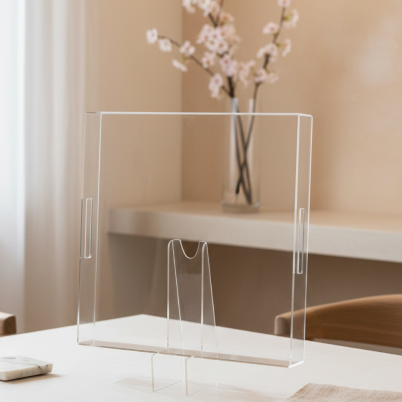 PLATEAUX CARRE TRANSPARENT EN PLEXIGLASS 36X36cm