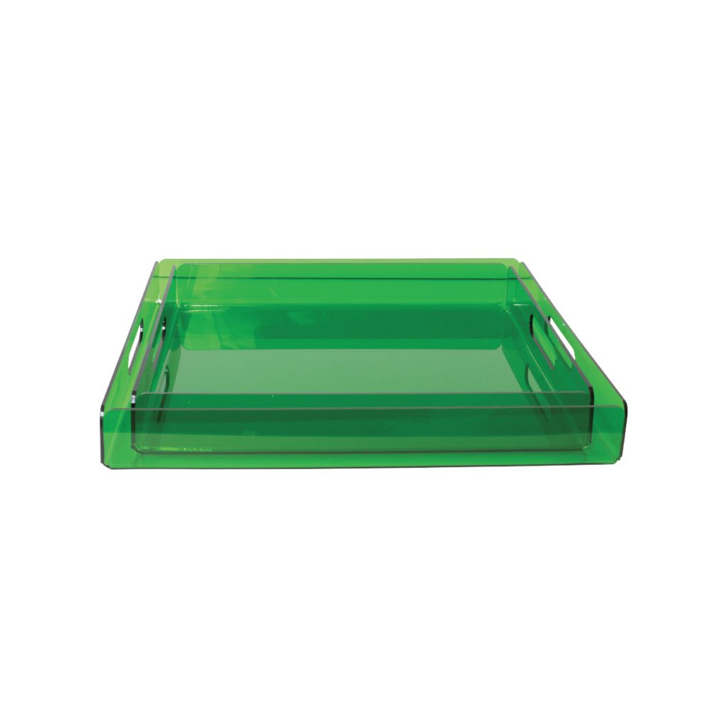 Plateaux Rectangle Vert 33X23 CM en plexiglass