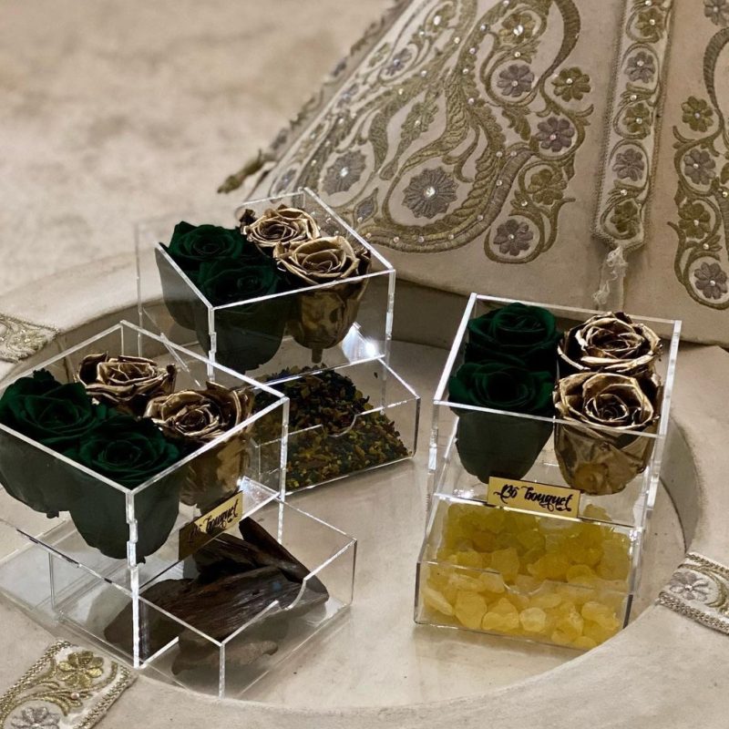 Boite 4 roses tiroirs