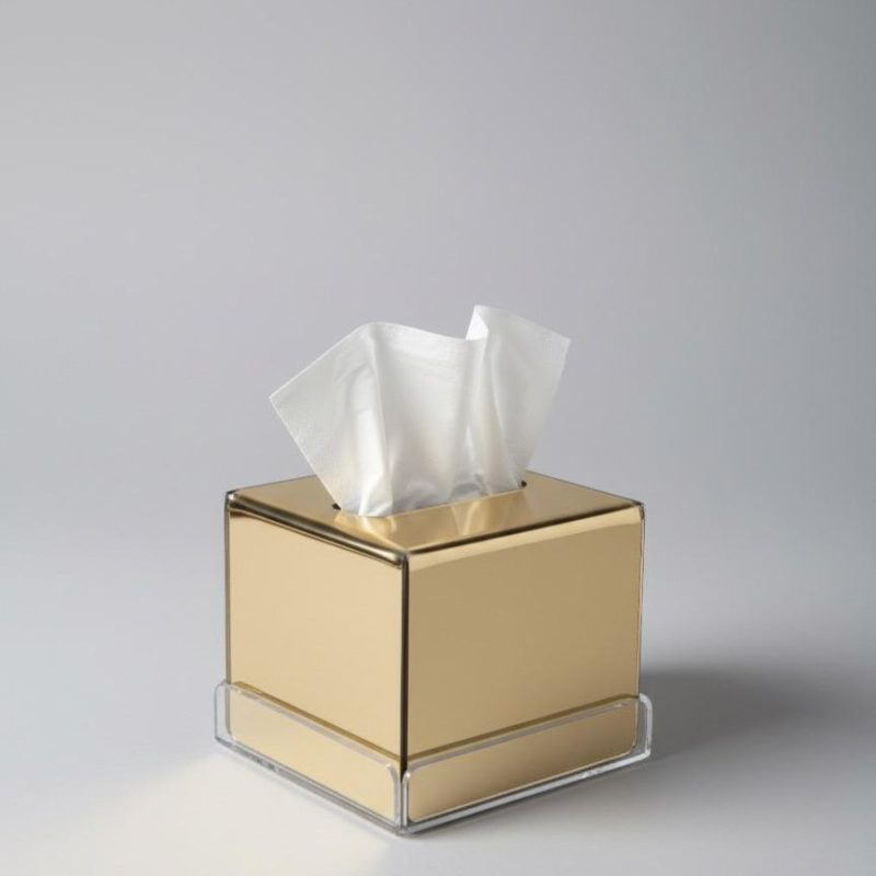 BOITE A MOUCHOIR PLEXIGLASS MIROIR ROSE GOLD CAR