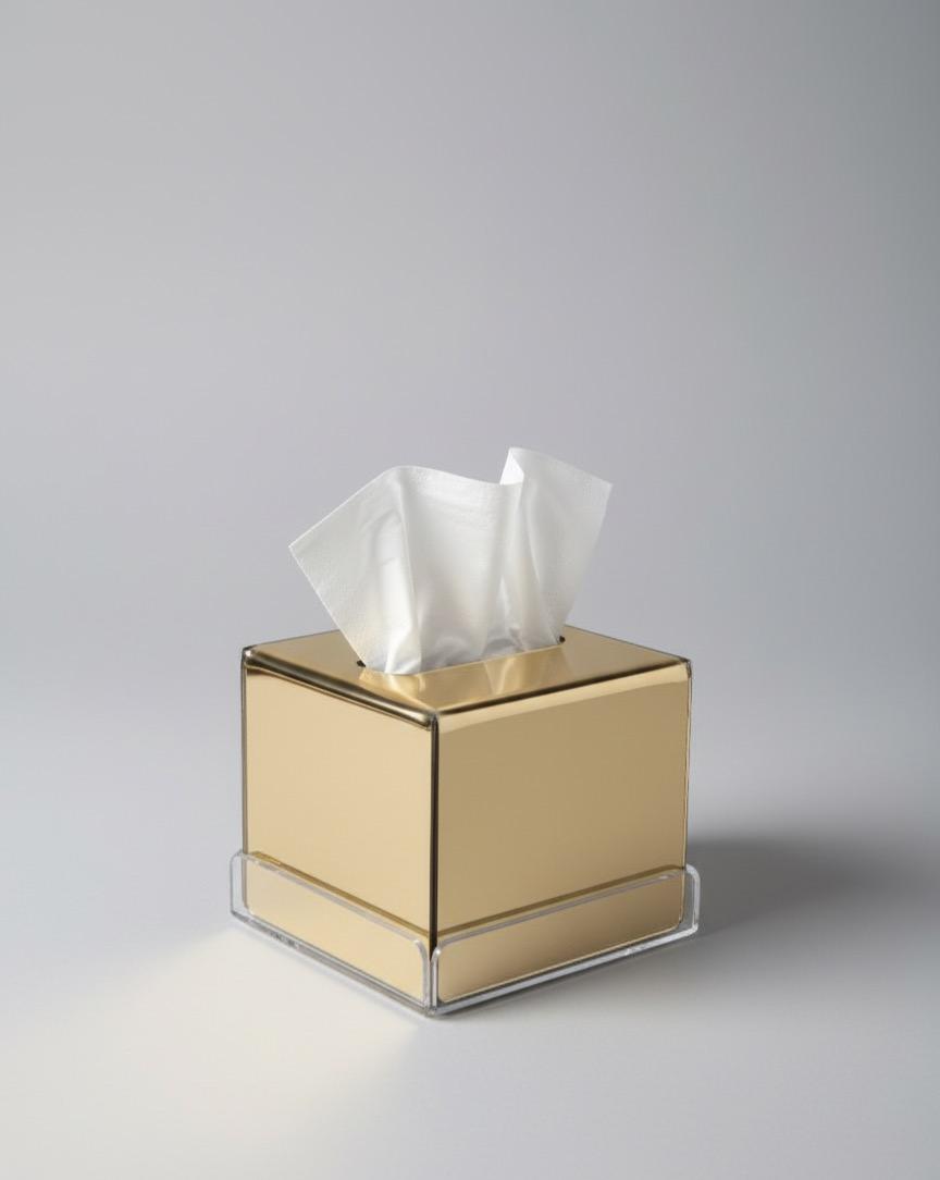 BOITE A MOUCHOIR PLEXIGLASS MIROIR ROSE GOLD CAR