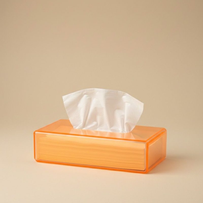 BOITE A MOUCHOIR PLEXIGLASS FLUO ORANGE