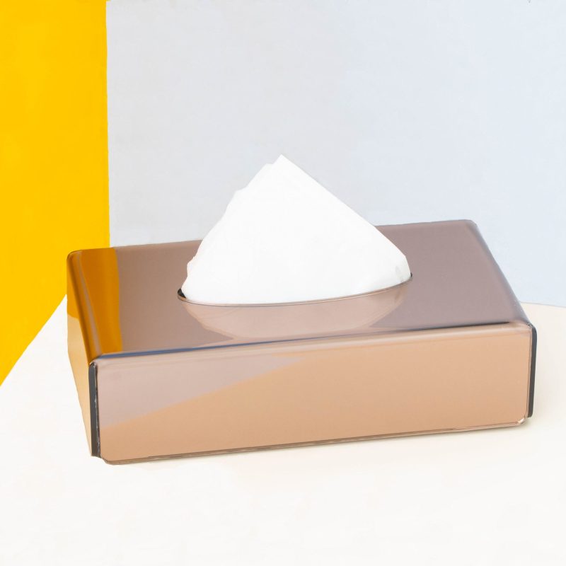 BOITE A MOUCHOIR PLEXIGLASS MIROIR BRONZE REC