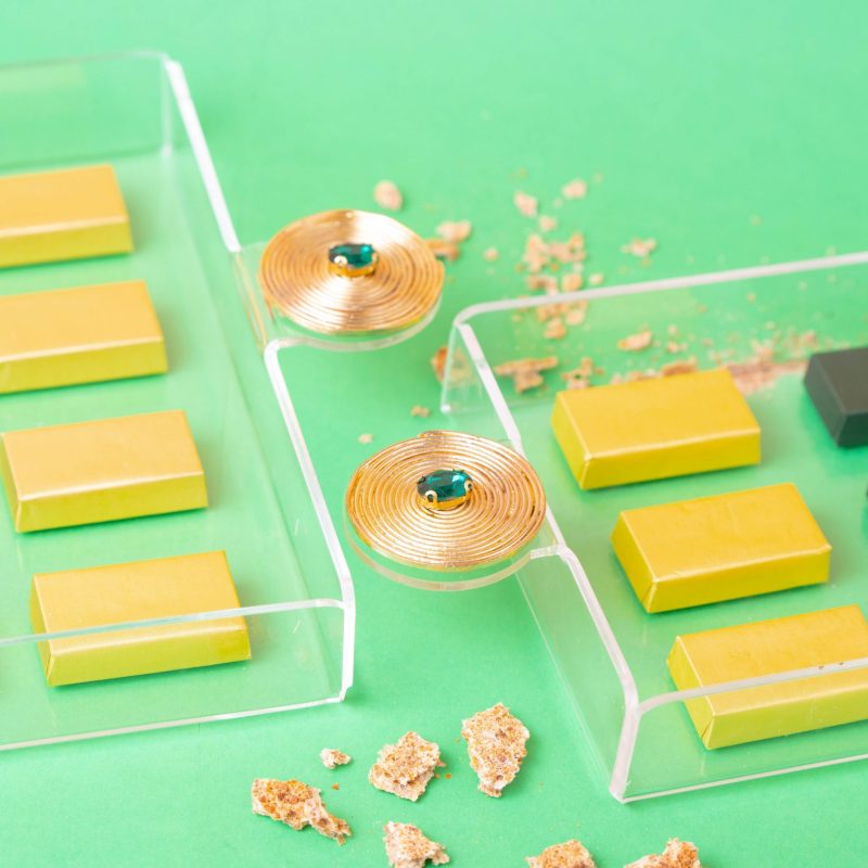 Plateaux Cuivre en plexiglass Vert Emeraude PM