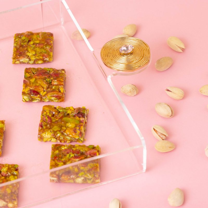 Plateaux Cuivre en plexiglass Quartz Rose GM