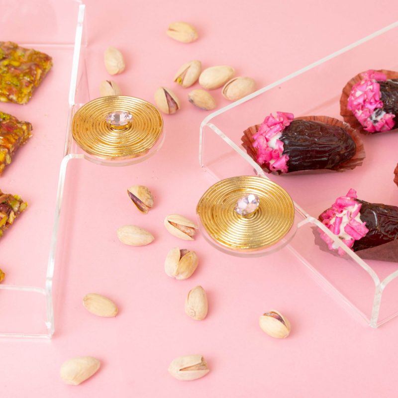 Plateaux Cuivre en plexiglass Quartz Rose PM