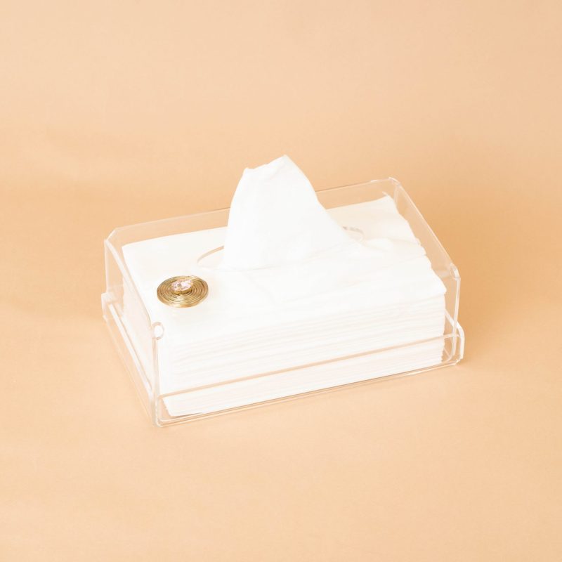 BOITE A MOUCHOIR PLEXIGLASS CUIVRE QUARTZ