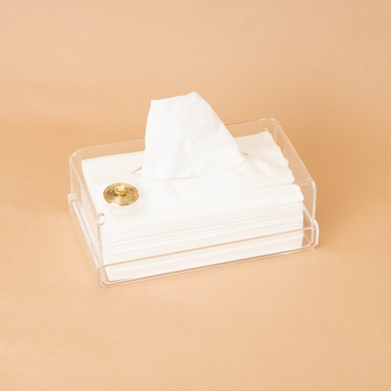 BOITE A MOUCHOIR PLEXIGLASS CUIVRE CITRINE