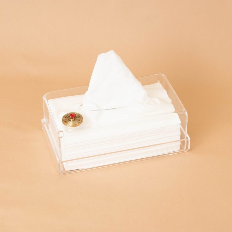 BOITE A MOUCHOIR PLEXIGLASS CUIVRE RUBY