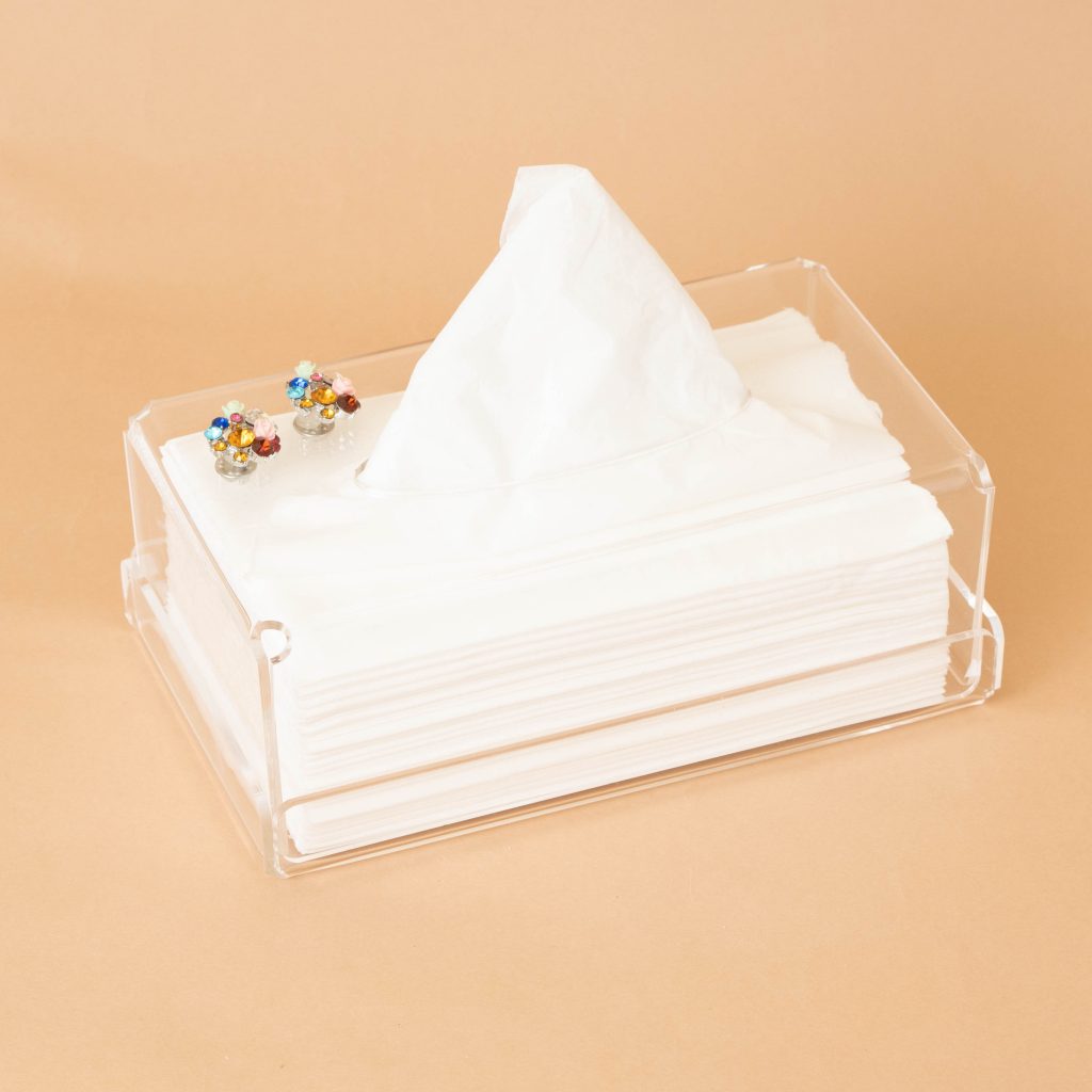 BOITE A MOUCHOIR PLEXIGLASS BOUQUET