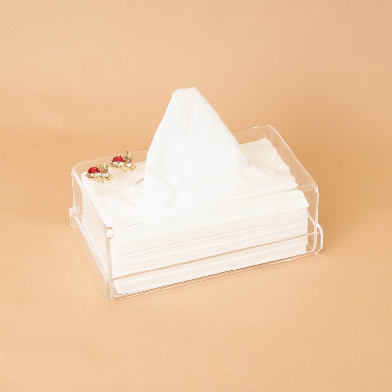 BOITE A MOUCHOIR PLEXIGLASS HAUTE COUTURE     RUBY