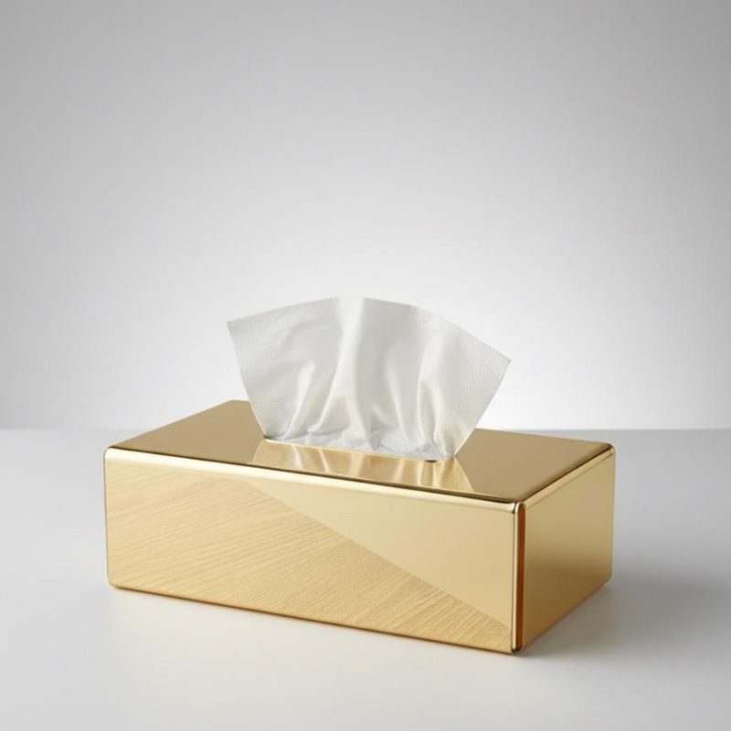 BOITE A MOUCHOIR PLEXIGLASS MIROIR GOLD ROYALE