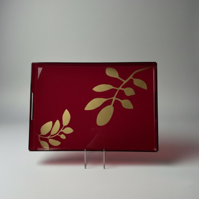 PLATEAUX EN PLEXIGLASS BOTANIC ROUGE GM