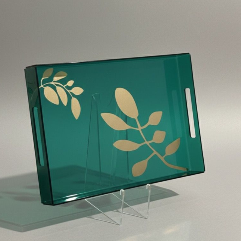 PLATEAUX EN PLEXIGLASS BOTANIC VERT GM