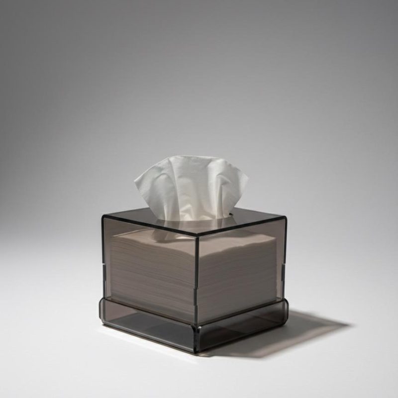 BOITE A MOUCHOIR PLEXIGLASS FUME GRIS CAR