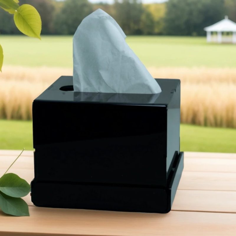 BOITE A MOUCHOIR PLEXIGLASS NOIR CAR