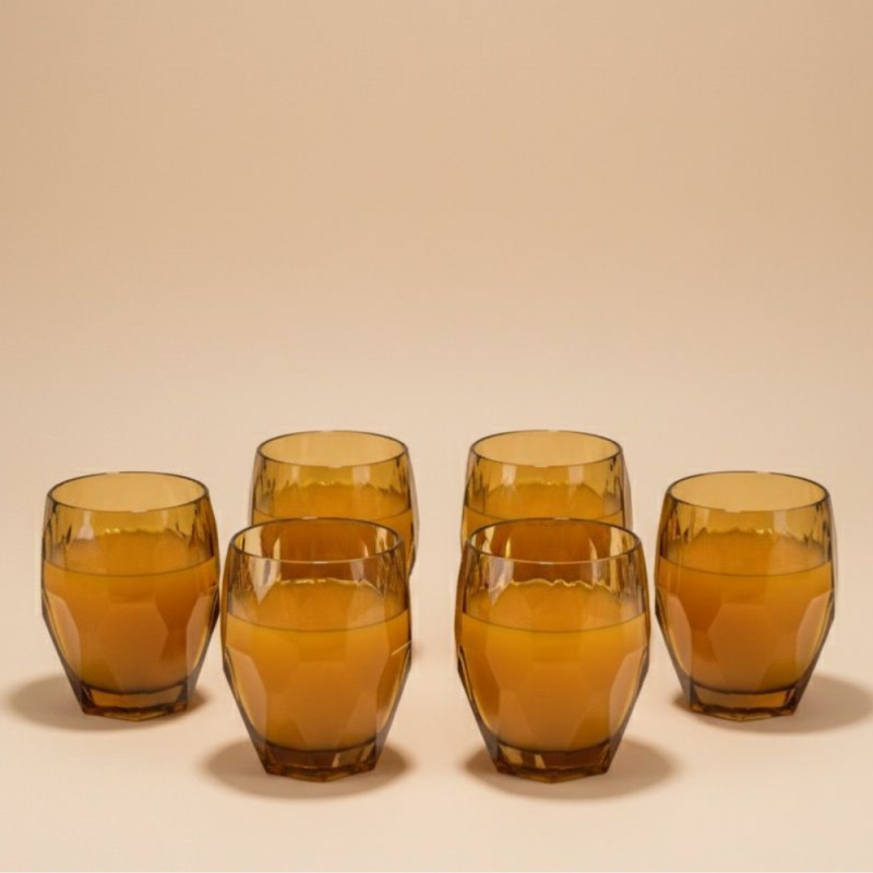 6 VERRES VIP MILANO AMBER