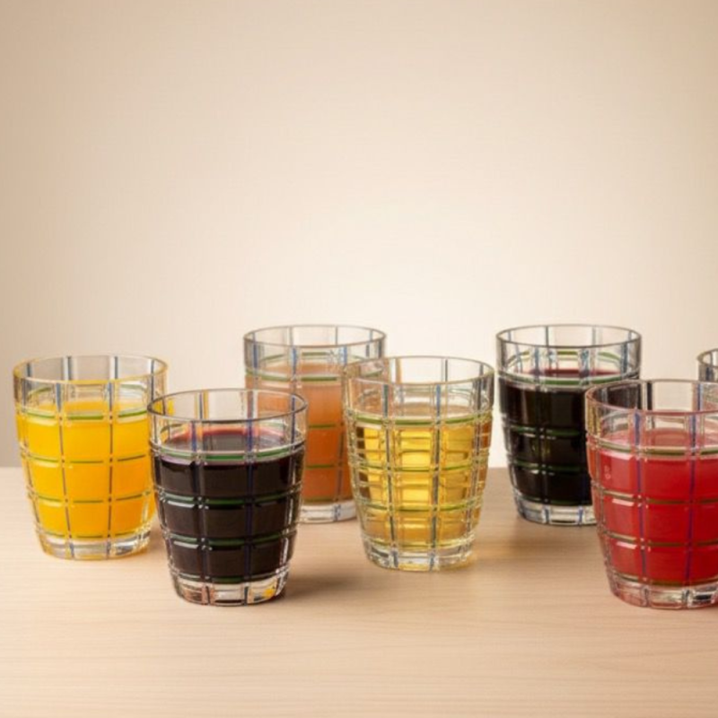 6 VERRES POINT DE CROIX BAS