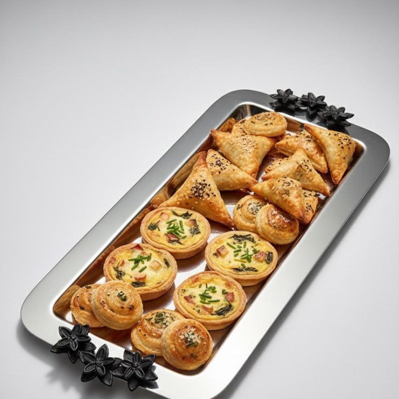 Plateau de Service Rectangulaire en Inox Poli PM