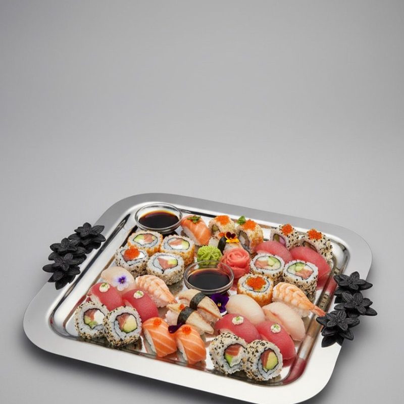 Plateau de Service carré en Inox Poli PM