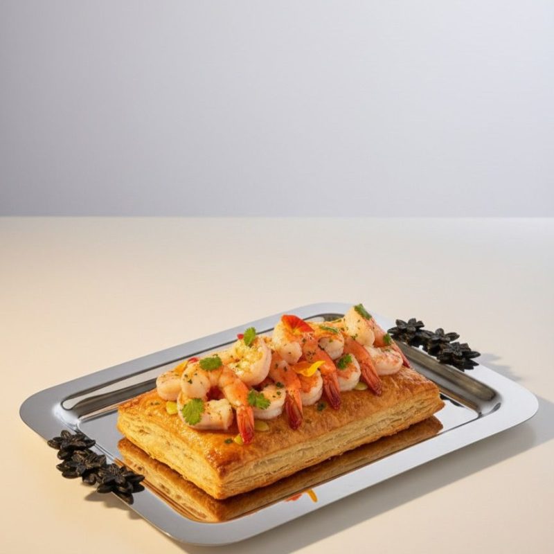 Plateau de Service Rectangulaire en Inox Poli GM