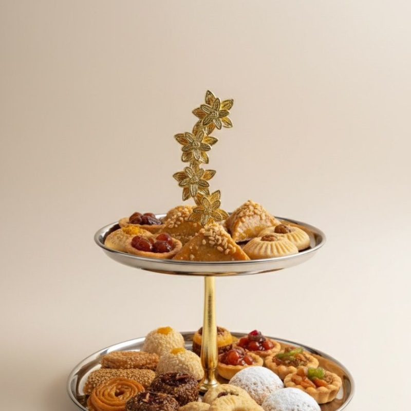 Présentoir à Deux Niveaux en inox poli