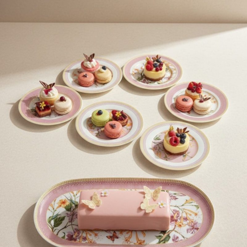 Service á Gâteau et de Dessert Thème SPRING