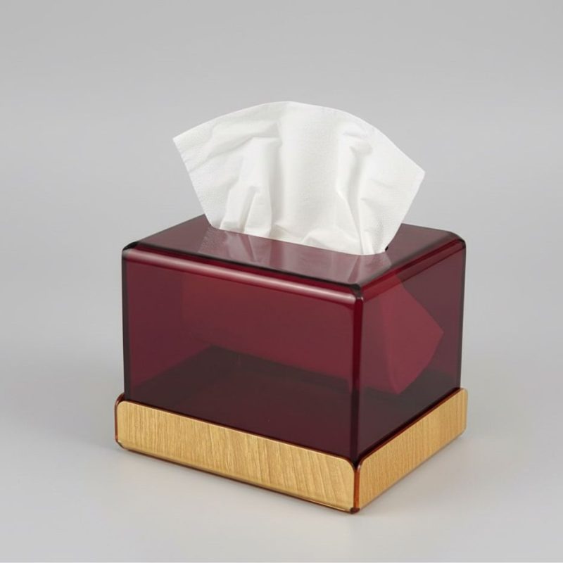 BOITE A MOUCHOIR PLEXIGLASS HAPPY ROUGE CAR