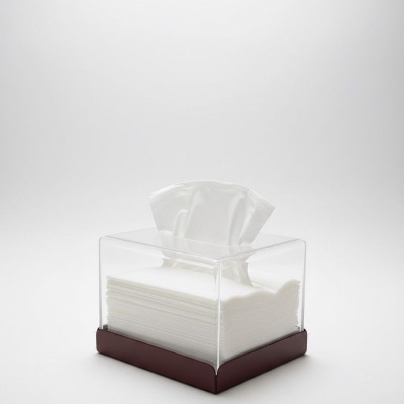 BOITE A MOUCHOIR PLEXIGLASS METAL ROUGE CAR