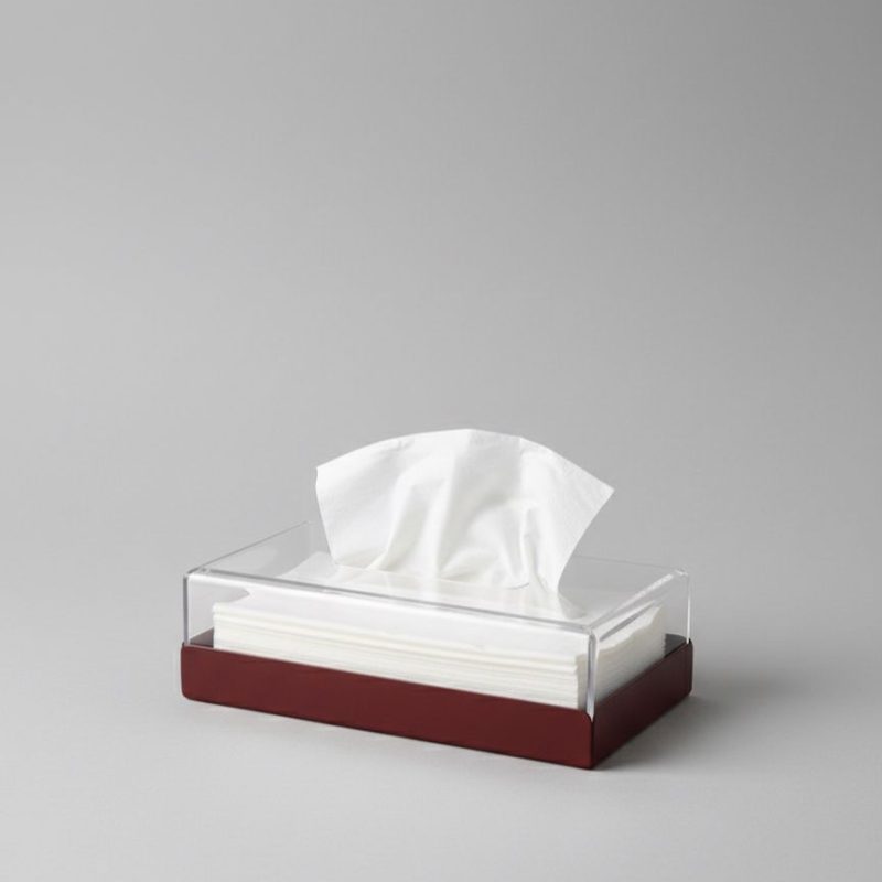 BOITE A MOUCHOIR PLEXIGLASS METAL ROUGE REC