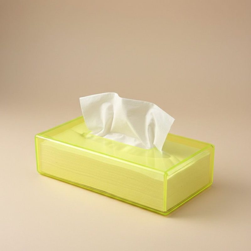 BOITE A MOUCHOIR PLEXIGLASS FLUO VERT