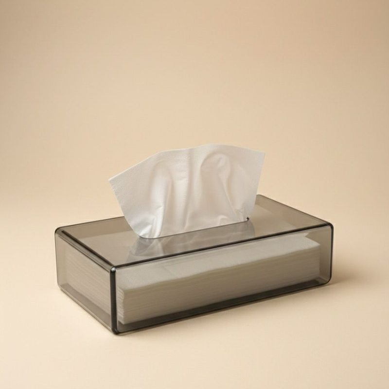 BOITE A MOUCHOIR PLEXIGLASS FUME GRIS REC