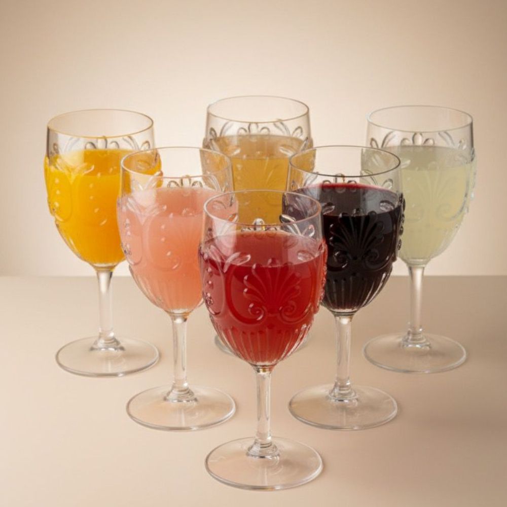 6 VERRES A PIED FLOWER