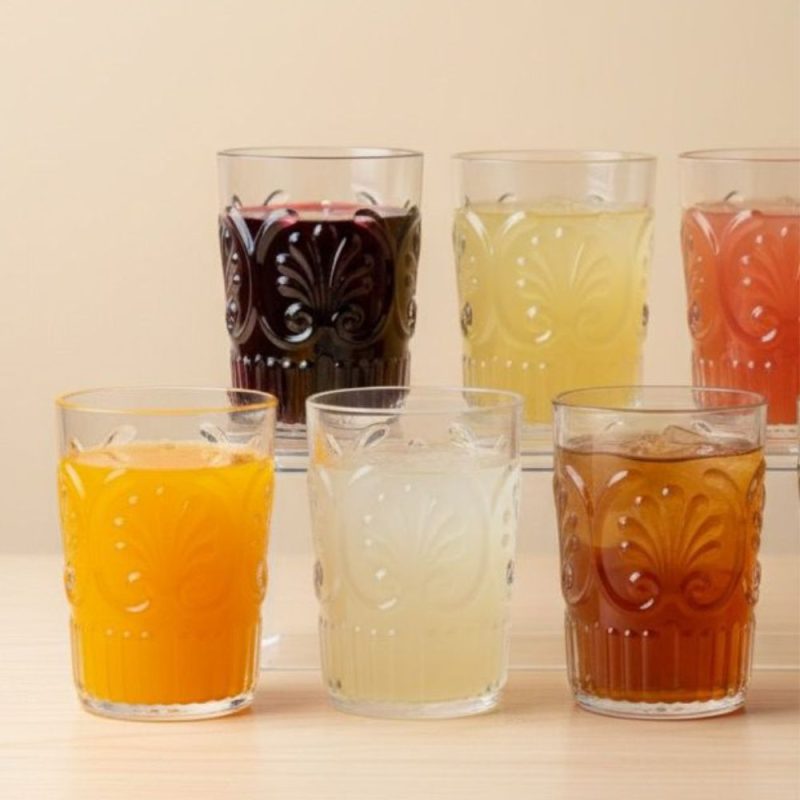 6 VERRES BAS  FLOWER