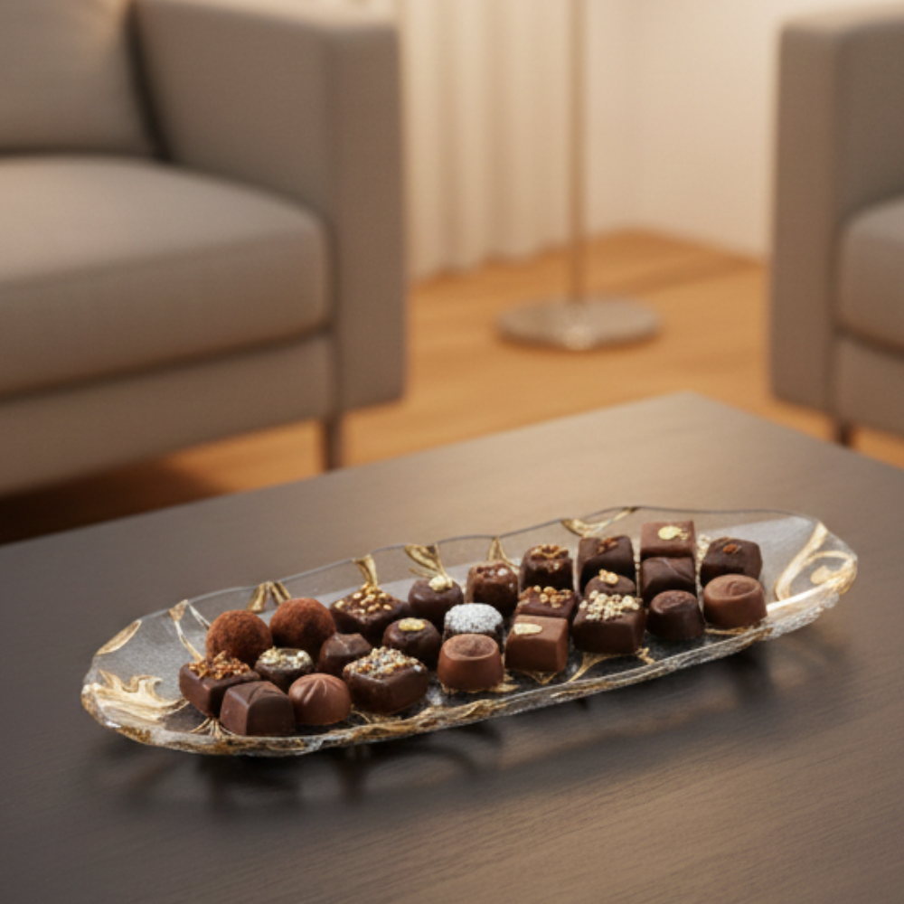 PLATEAU OVALE EN VERRE  BISANZO IVV