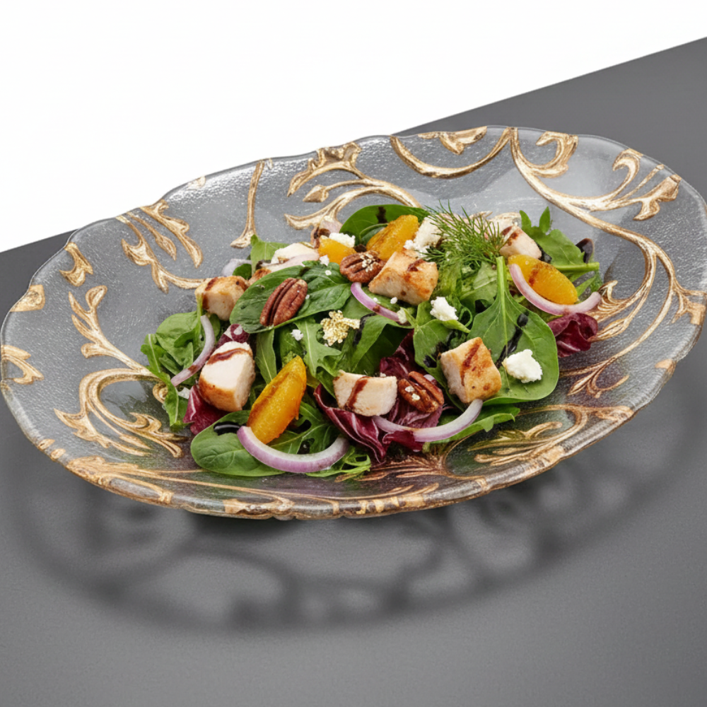 PLAT OVALE EN VERRE BISANZO IVV