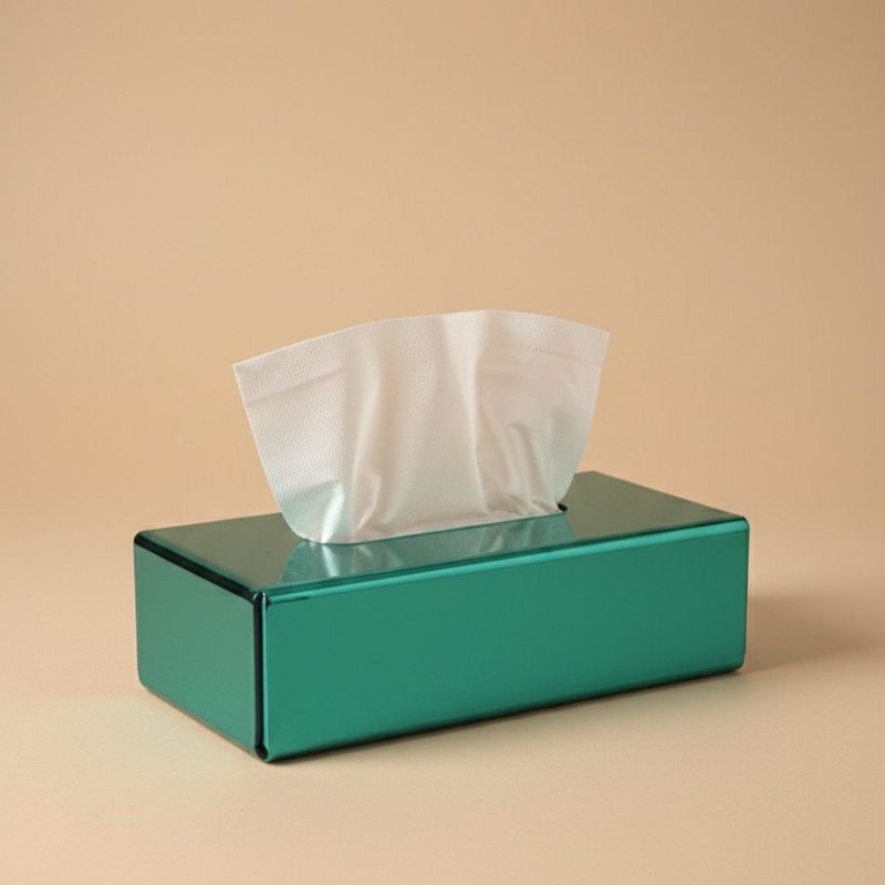 BOITE A MOUCHOIR PLEXIGLASS VERT MIROIR REC