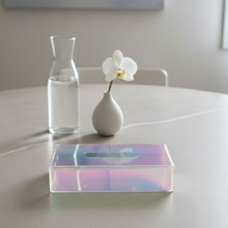 BOITE A MOUCHOIR RECTANGULAIR  RAINBOW EN PLEXIGLASS