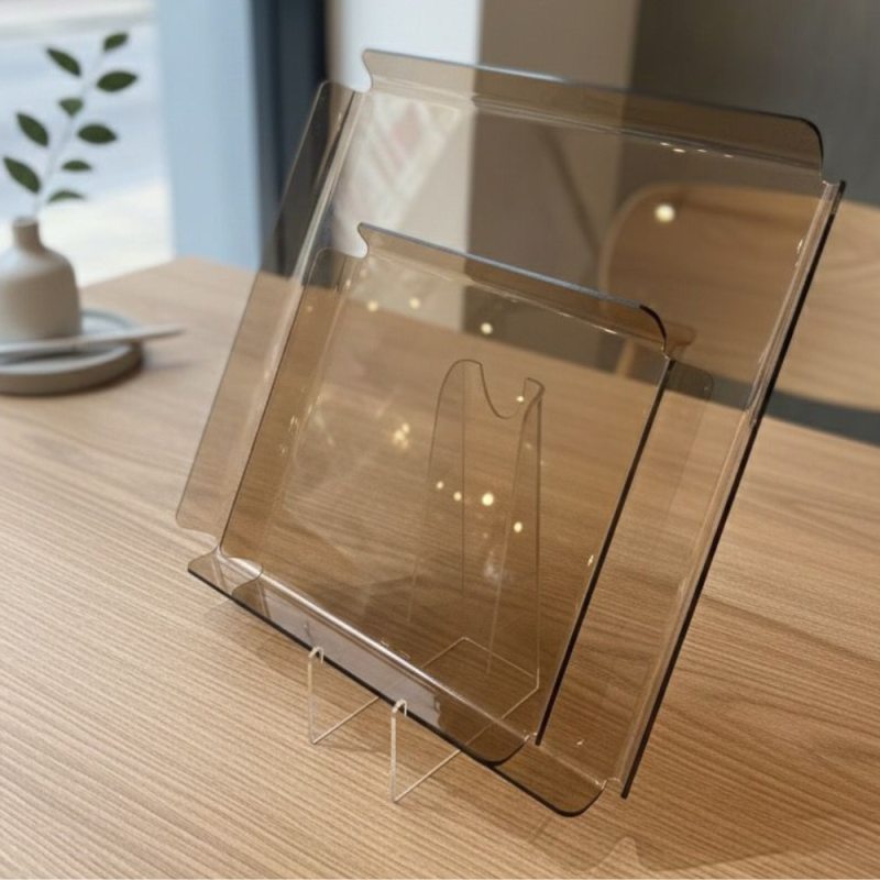 PLATEAUX SUMMER DUO FUMEE BRONZE EN PLEXIGLASS CARRE 30X30cm+20X20cm