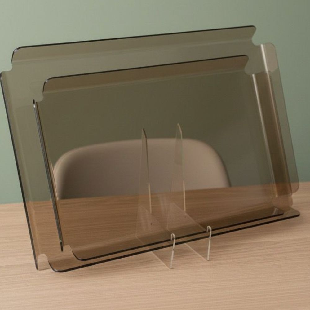 PLATEAUX SUMMER DUO FUMEE BRONZE EN PLEXIGLASS 38X26cm+30X20cm