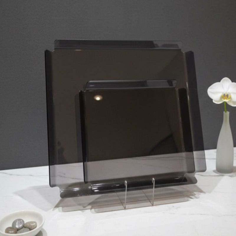 PLATEAUX SUMMER DUO FUMEE GRIS EN PLEXIGLASS CARRE 30X30cm+20X20cm