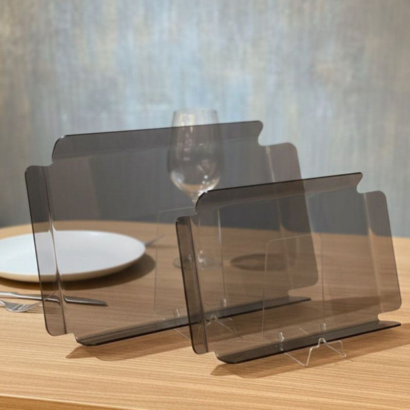 PLATEAUX SUMMER DUO FUMEE GRIS EN PLEXIGLASS 38X26cm+30X20cm