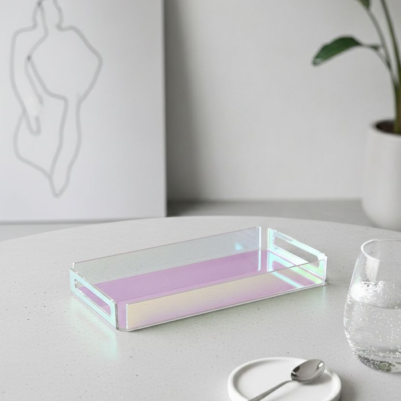 PLATEAUX  RAINBOW EN PLEXIGLASS 20x10cm