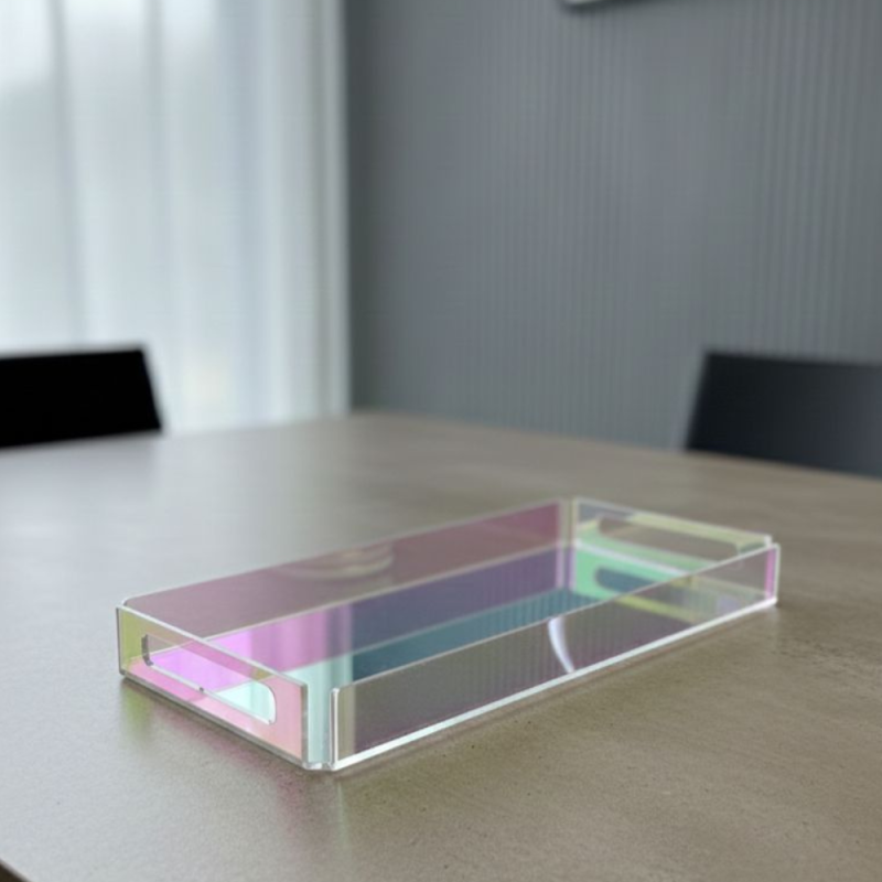 PLATEAUX RAINBOW EN PLEXIGLASS  28x12cm