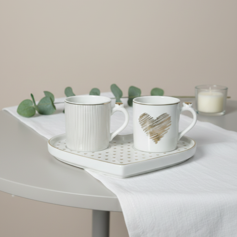 ASSIETTE LOVE 2 MINI TASSE