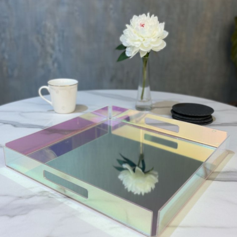 PLATEAUX RAINBOW EN PLEXIGLASS  32x32cm