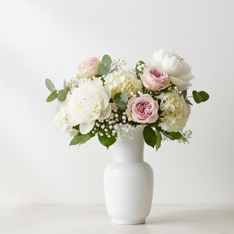 VASE BRANDANI ARGO BLANC/OCRE 37 H