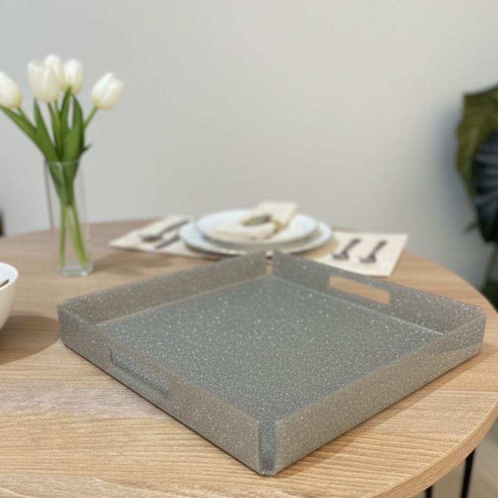 PLATEAUX GLITTER EN PLEXIGLASS 32x32cm